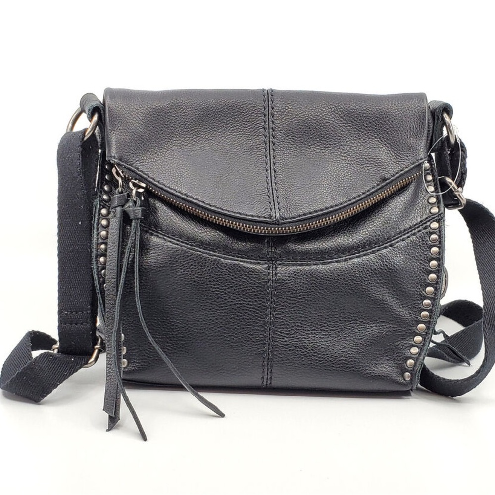 The Sak Silverlake Black Leather Silver Stud Studded Bag Purse Crossbody - Picture 10 of 15
